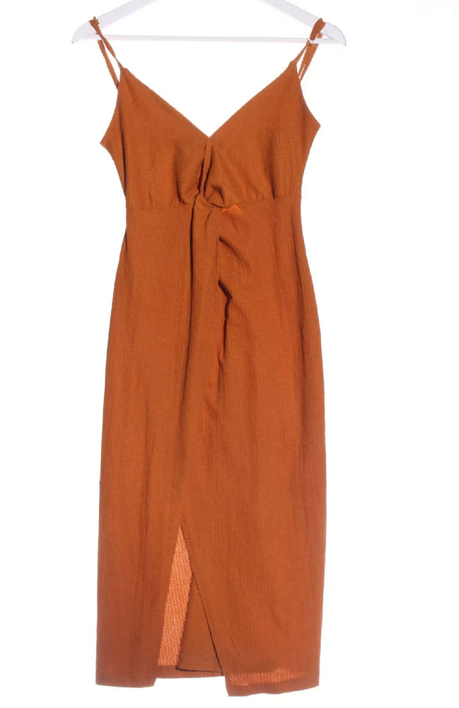 Orange Braunes Sommer Kleid mit Cut Outs