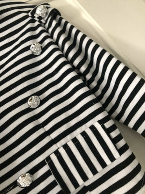 Blazer-Pulli in black and white stripes
