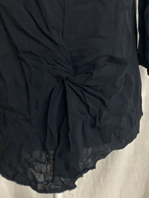 Schwarze Bluse mit Knotendetail Größe S