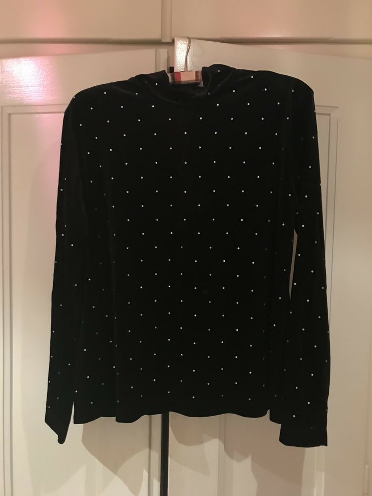 Pullover schwarz mit strass silber