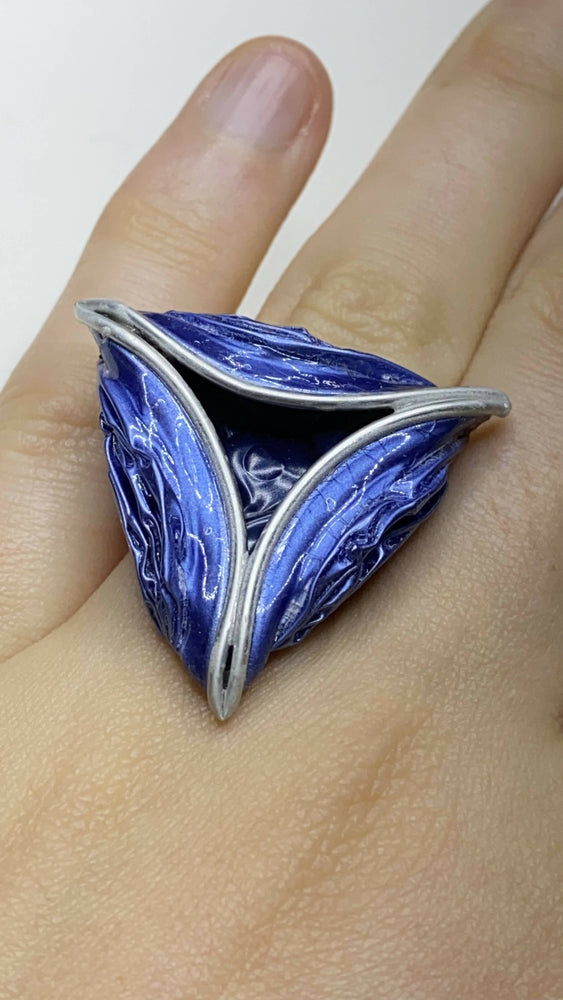 Meer Blauer Dreieck Kapsel Ring