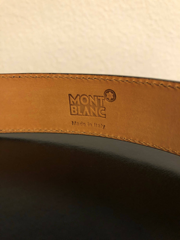 (NEU) MONTBLANC Logo-Schnalle Gürtel aus Leder