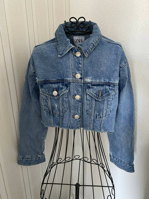 Trendige cropped Denim Jacke Gr.S Zara