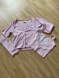 Cropped Twin Set in Pink