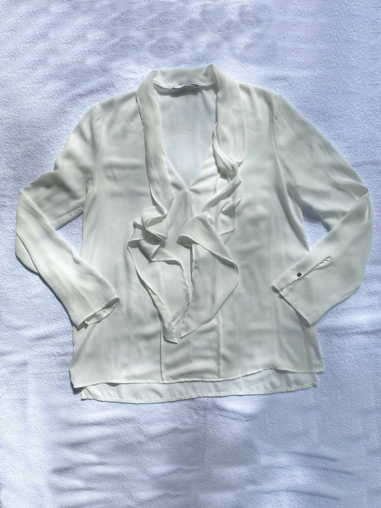 NEU: Elegante Weisse Bluse mit Schleifenkragen