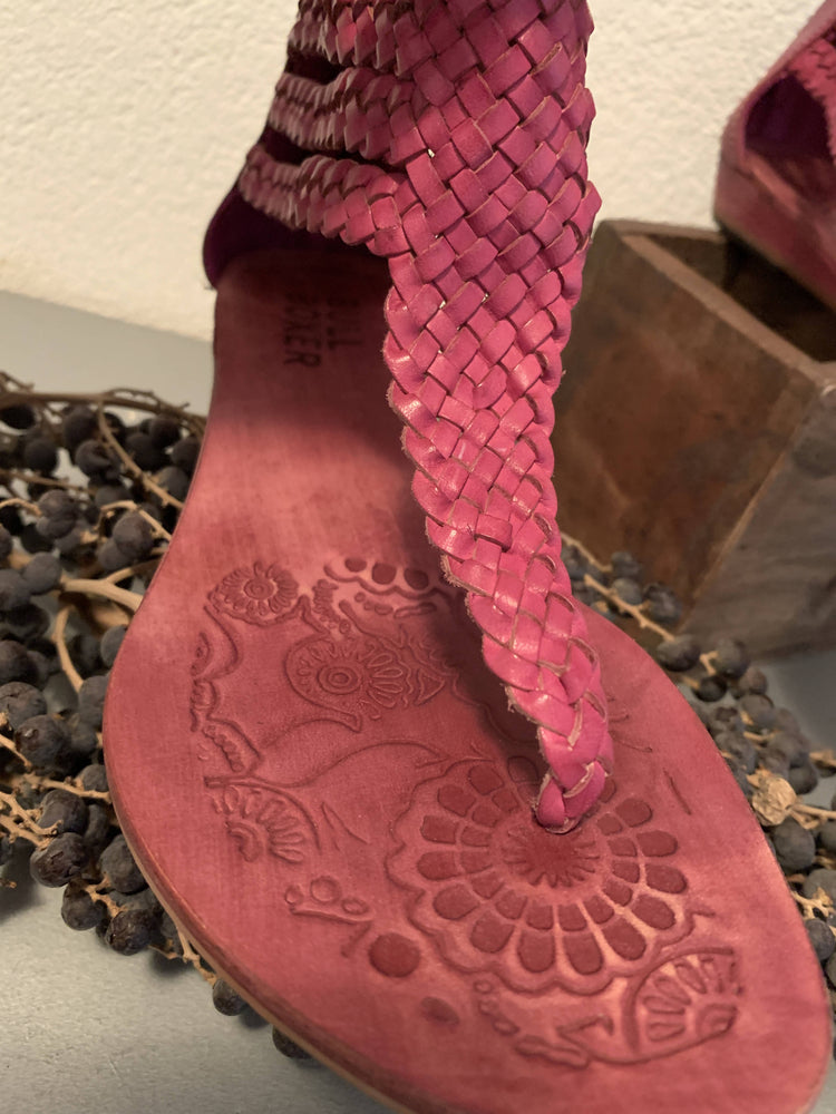 Sandale pink, Leder, Grösse 37