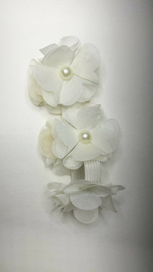 Weißes Blumen Haargummi Armband