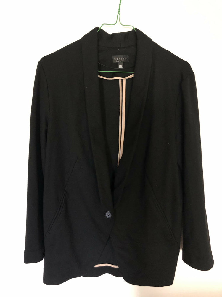 Schwarzer Baumwoll Blazer