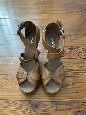 Keilabsatz Leder-Sandalen